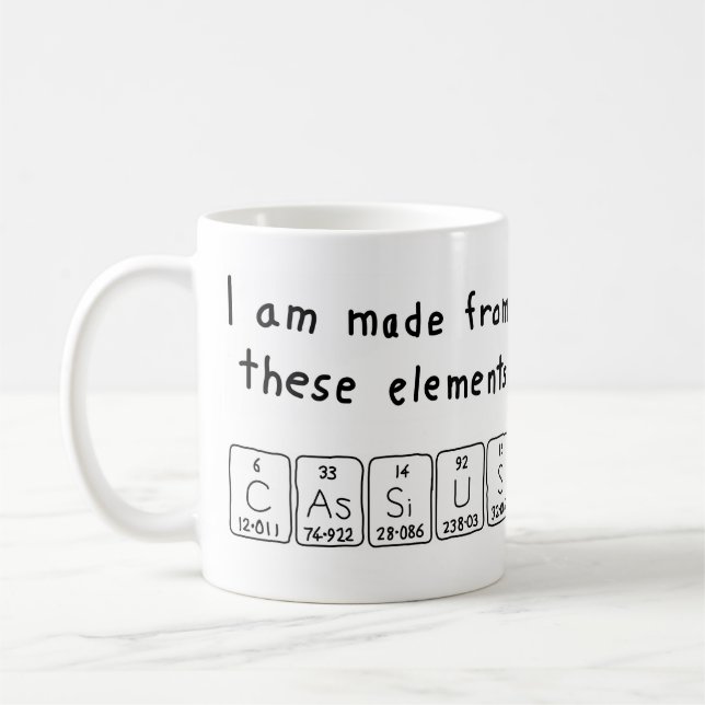 Cassius periodic table name mug (Left)