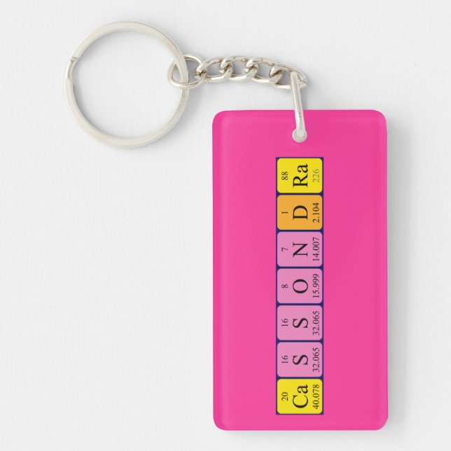 Cassondra periodic table name keyring (Front)
