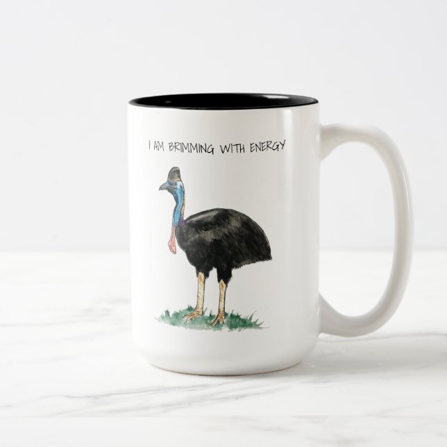 Cassowary Affirmations Two-Tone Coffee Mug (Right)