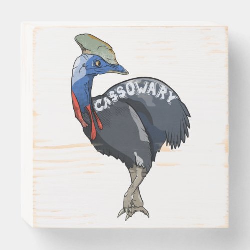 Cassowary Australian Bird Wooden Box Sign