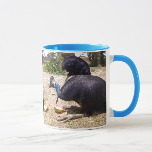 Cassowary Bird Eating Melons, Mug (Right)