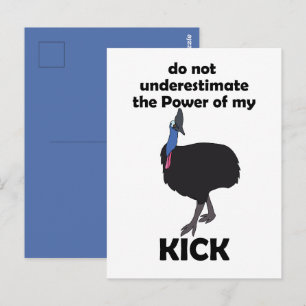 Cassowary Bird Kick Power Funny Quote Postcard