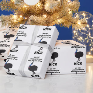 Cassowary Bird Kick Power Funny Quote Wrapping Paper