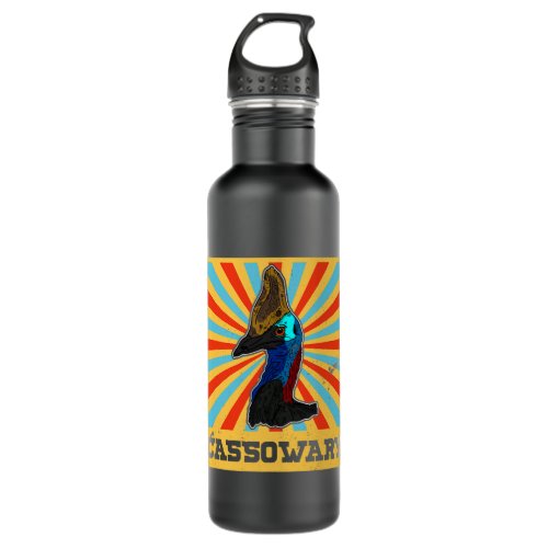 Cassowary birds biologist animals australia ornith stainless steel water bottle