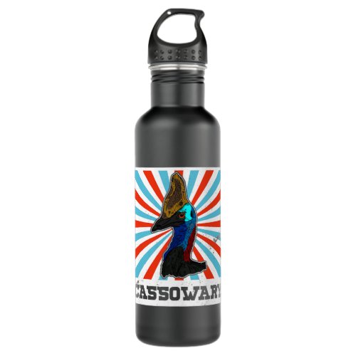 Cassowary birds biologist animals australia ornith stainless steel water bottle