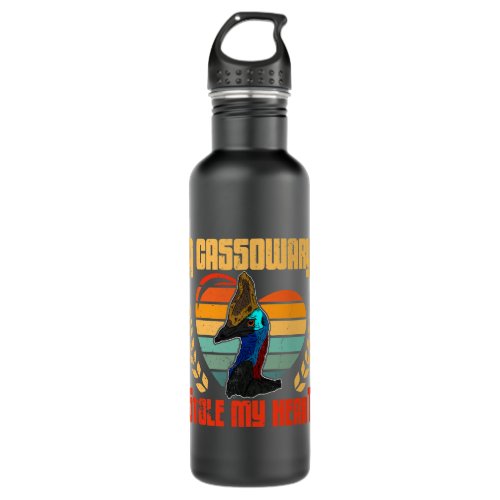 Cassowary birds biologist animals australia ornith stainless steel water bottle