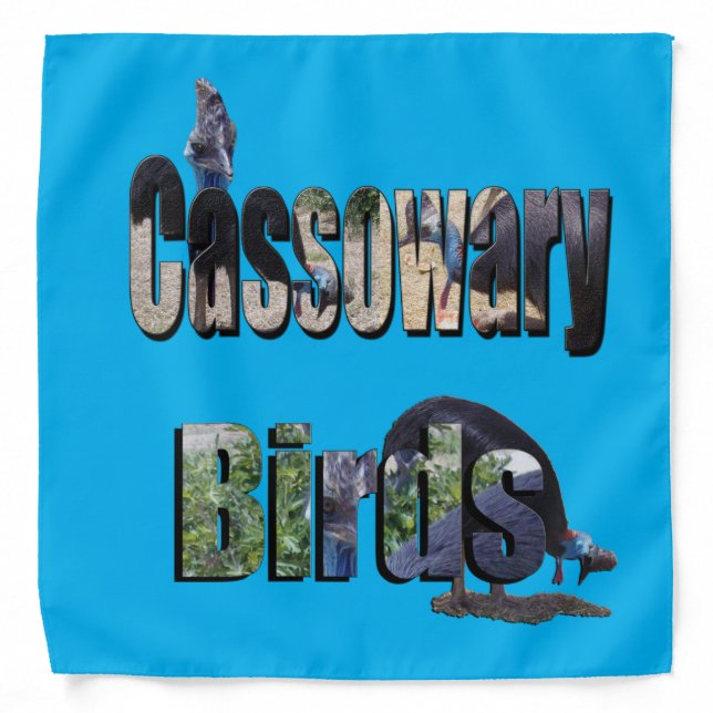 Cassowary Birds Picture Logo,  Bandana (Front)