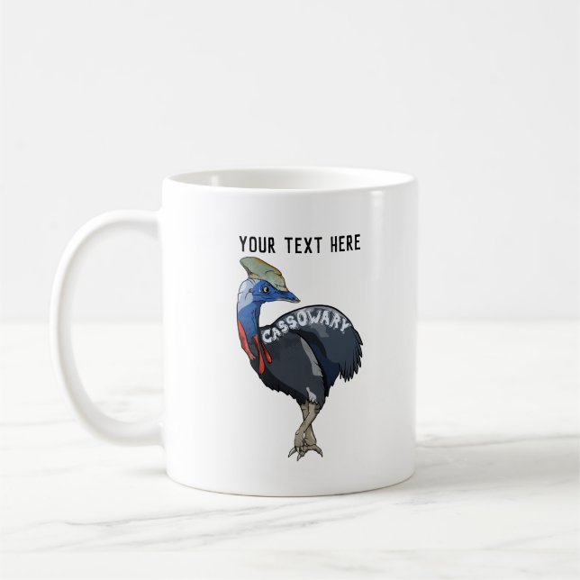 cassowary colored woth text coffee mug (Left)