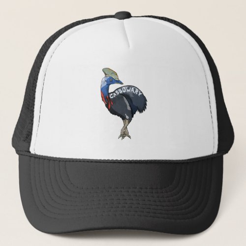 cassowary colored woth text trucker hat