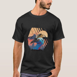 Cassowary Dino Bird Beach Summer Sunset Seagull Ca T-Shirt