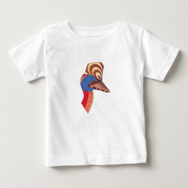 Cassowary Genuine Aboriginal Art Baby T-Shirt (Front)