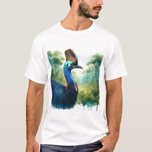 Cassowary in the Forest REF28 _ Watercolor by John T_Shirt