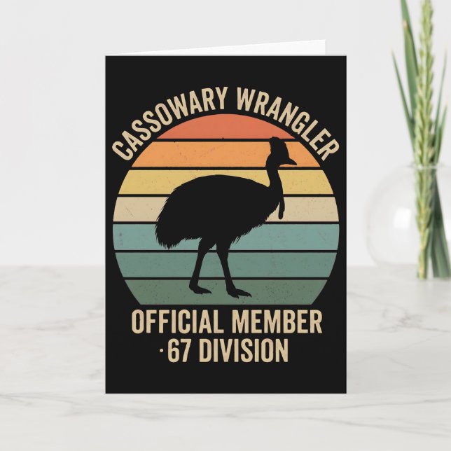 Cassowary Keeper funny Retro bird lover Card (Front)