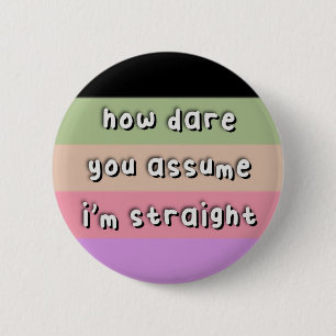 Casssexual Pride - "How Dare You Assume" - LGBT Button