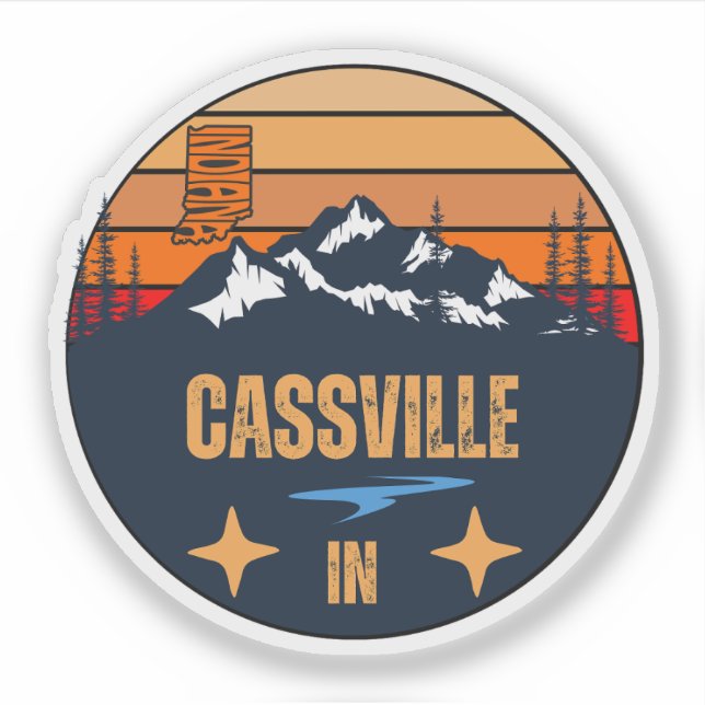 Cassville, Indiana Sticker (Front)