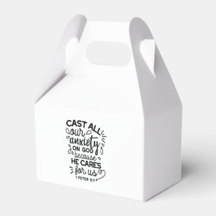 Cast All Your Anxiety – 1 Peter 5:7 Bible Verse Favor Boxes