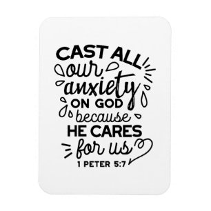 Cast All Your Anxiety – 1 Peter 5:7 Bible Verse Magnet
