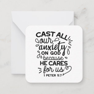 Cast All Your Anxiety – 1 Peter 5:7 Bible Verse Note Card