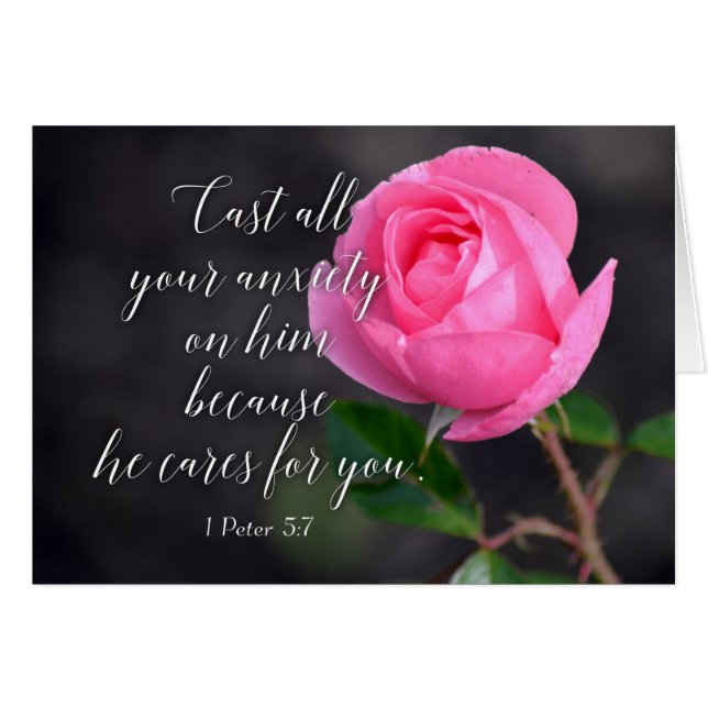 Cast all your Anxiety Christian Bible Verse Prayer (Front Horizontal)