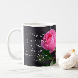 Cast all your Anxiety Christian Bible Verse Prayer Coffee Mug