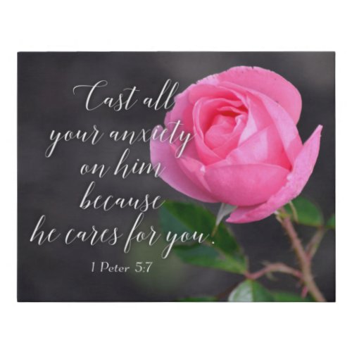 Cast all your Anxiety Christian Bible Verse Prayer Faux Canvas Print