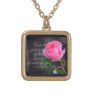 Cast all your Anxiety Christian Bible Verse Prayer Gold Plated Necklace