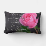 Cast all your Anxiety Christian Bible Verse Prayer Lumbar Pillow