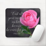 Cast all your Anxiety Christian Bible Verse Prayer Mouse Pad