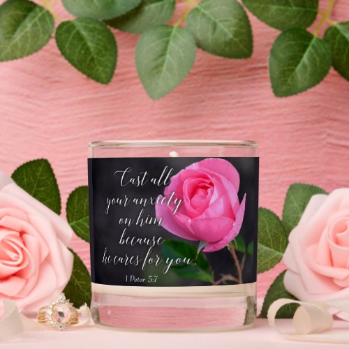 Cast all your Anxiety Christian Bible Verse Prayer Scented Candle