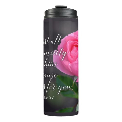 Cast all your Anxiety Christian Bible Verse Prayer Thermal Tumbler