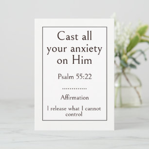 Cast all your anxiety on Him, Psalm 55:22 Bible Card