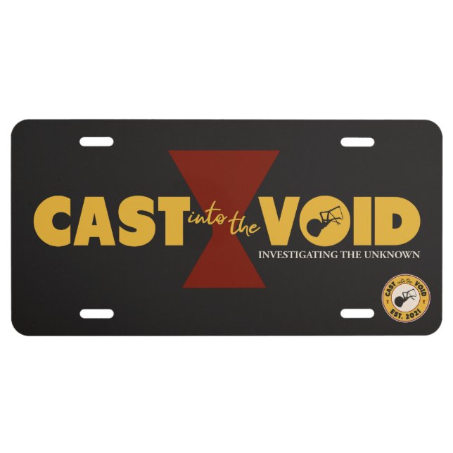 Cast into the Void Black Vanity License Plate (Front)
