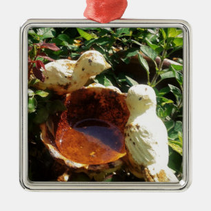 Cast iron birds in the garden metal ornament