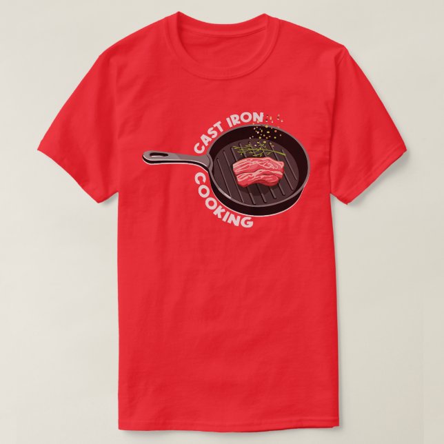 Cast Iron Cooking Cast Iron Skillet T-Shirt (Design Front)