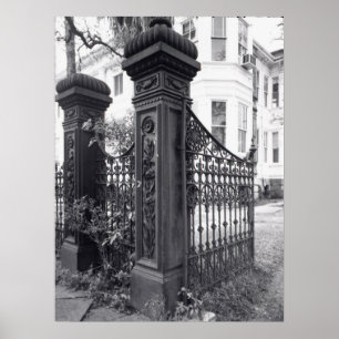 Cast Iron Gate in Galveston, Texas Poster