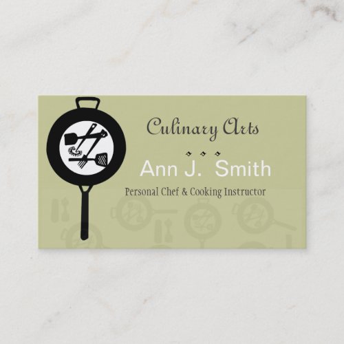 Cast Iron Pan Chef Culinary Food Industry Business Card