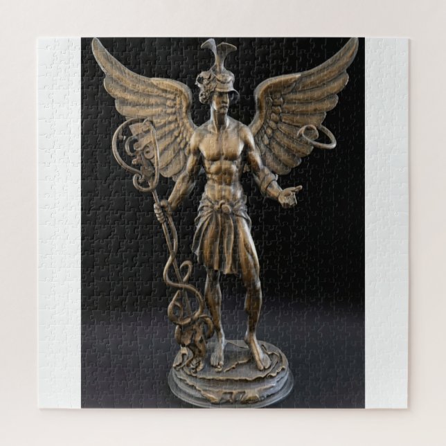  Cast Iron sculpture of a surrealistic Hermes Jigsaw Puzzle (Vertical)