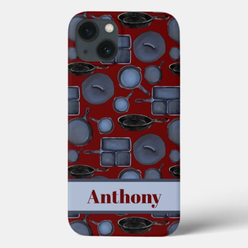 Cast Iron Skillets Pattern Personalized  iPhone 13 Case