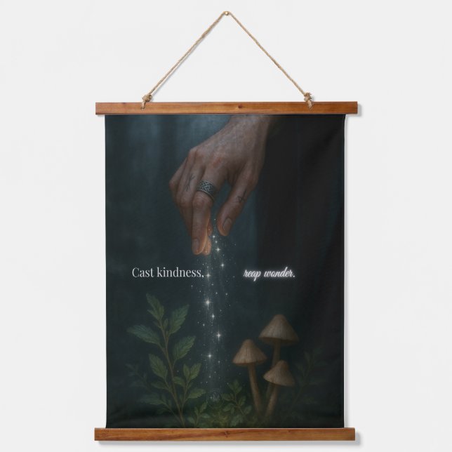 Cast Kindness Reap Wonder Uplifting Motivational Hanging Tapestry (Front)