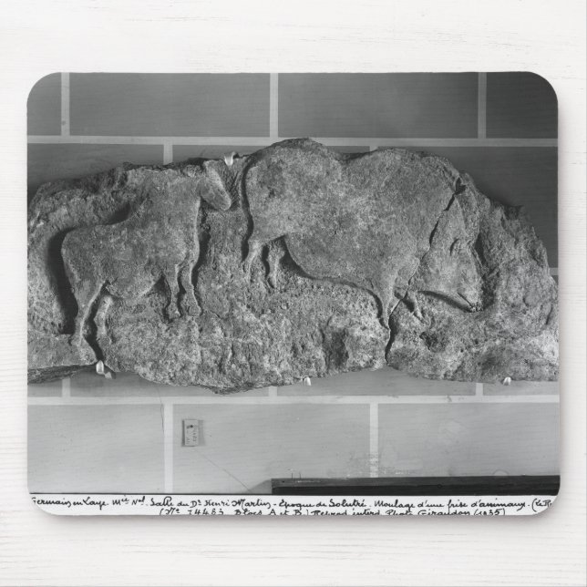 Cast of a frieze of animals from Le Roc de Sers Mouse Pad (Front)