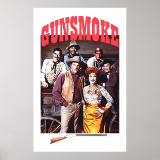 Cast of Gunsmoke Mat Dillon and Kitty Doc and Fes Poster