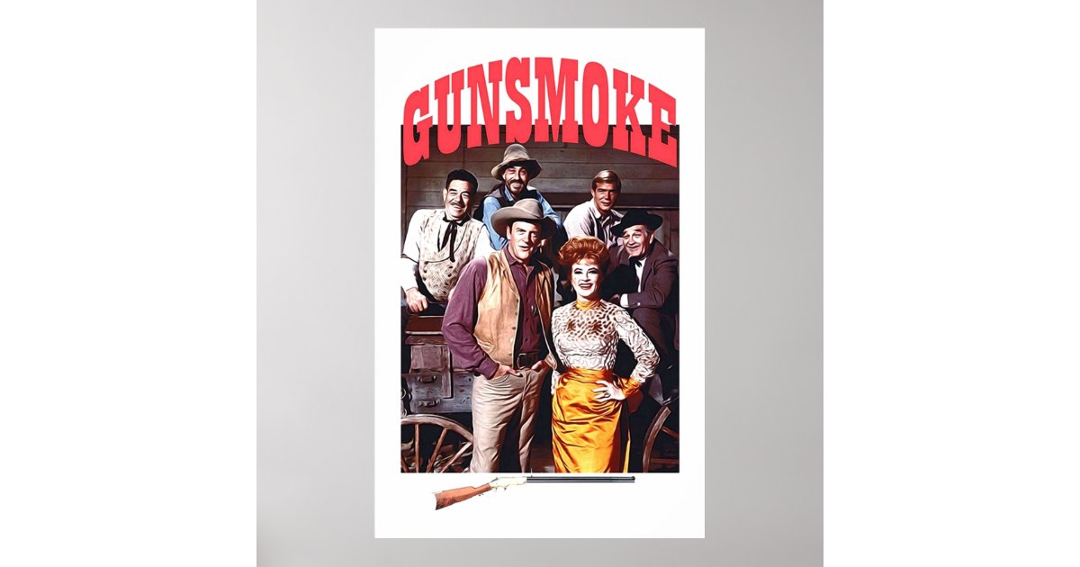 Cast of Gunsmoke Mat Dillon and Kitty Doc and Fest Poster | Zazzle