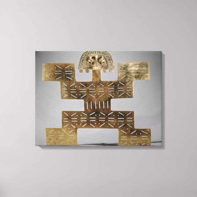 Cast Tumbaga pectoral, from Huaca del Dragon Canvas Print (Front)