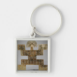 Cast Tumbaga pectoral, from Huaca del Dragon Keychain