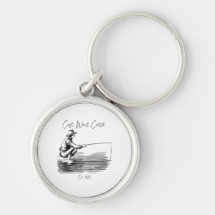 Cast. Wait. Catch Keychain