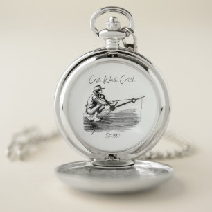 Cast. Wait. Catch Pocket Watch
