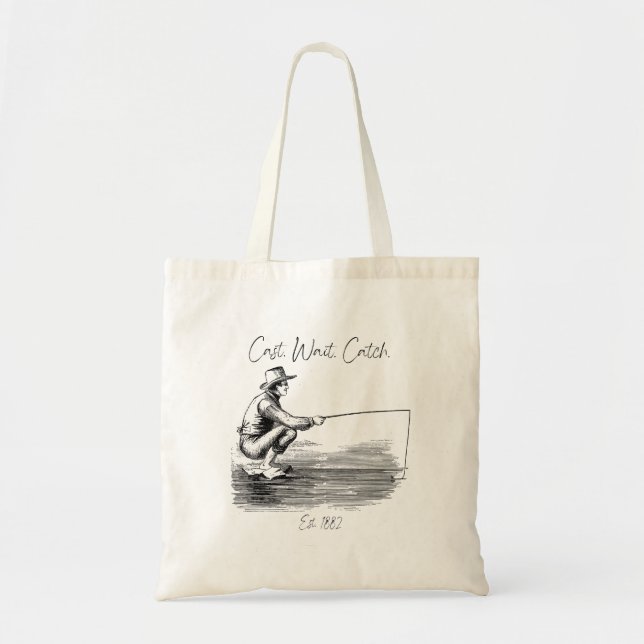 Cast. Wait. Catch Tote Bag (Front)