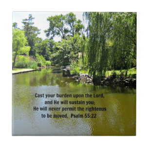 Cast your burden upon the Lord...Ps. 55:22 Tile