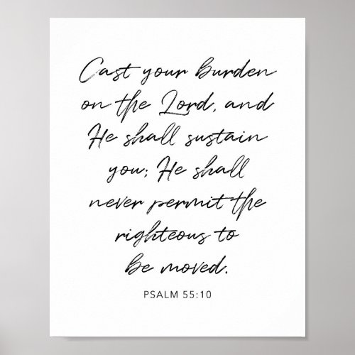 Cast Your Burden Upon the Lord _Psalm 5510 Poster