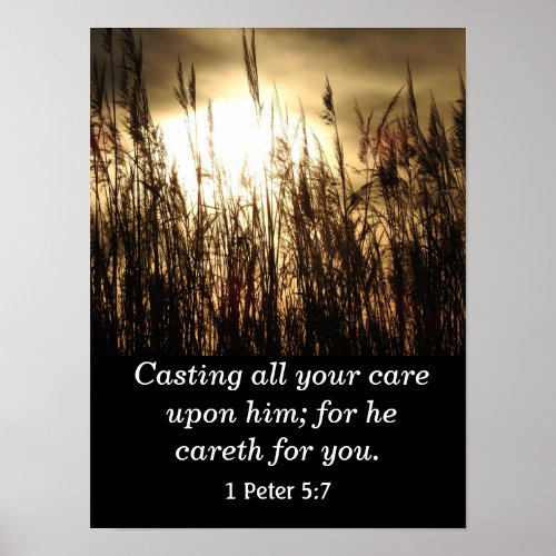 Cast your cares Upon Him  _Scripture Art Print
